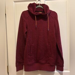 Roxy Dark Red/Maroon Cowl Neck Hoodie